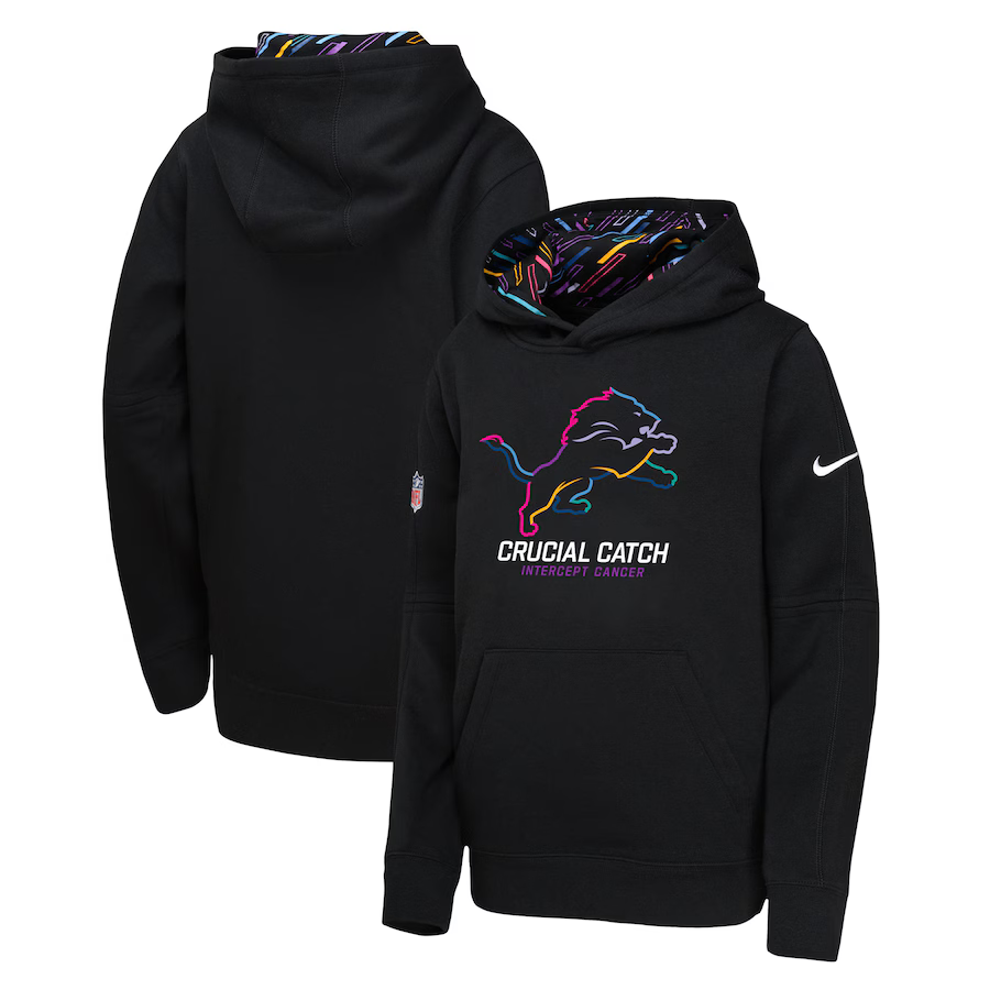 Youth Detroit Lions 2024 Nike NFL black hoodie->youth nfl jersey->Youth Jersey